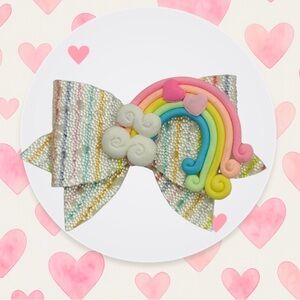 Colorful Rainbow handmade Hair Bow